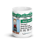 southpark timmy bus pass mug  ,handmade southpark mug,southpark gifts,timmy  mug,90s cartoon mug,southpark cup gifts