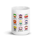 southpark character traits meme ,handmade southpark mug,southpark gifts,cartman mug,90s cartoon mug,southpark cup gift