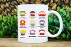 southpark character traits meme ,handmade southpark mug,southpark gifts,cartman mug,90s cartoon mug,southpark cup gift