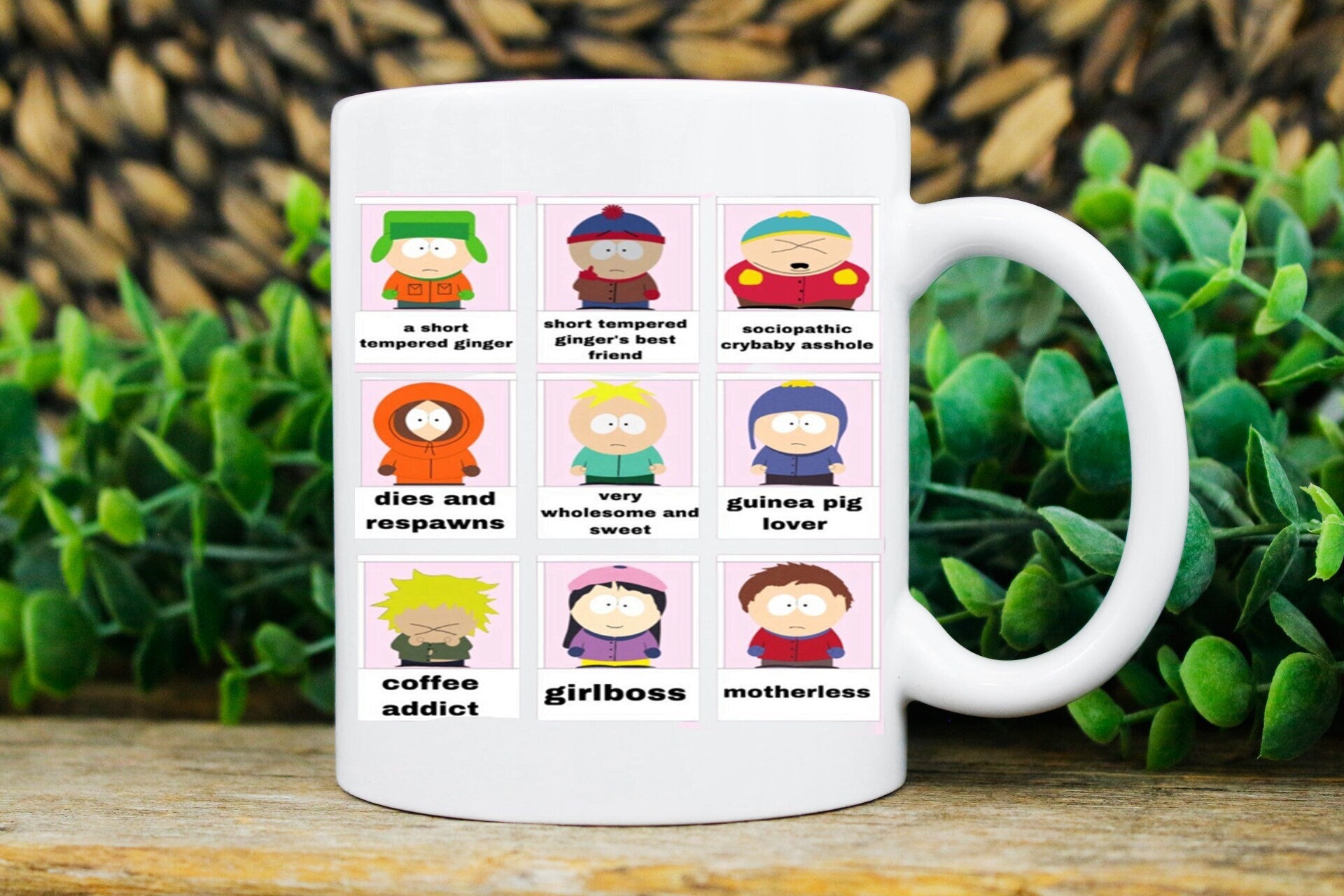 southpark character traits meme ,handmade southpark mug,southpark gifts,cartman mug,90s cartoon mug,southpark cup gift