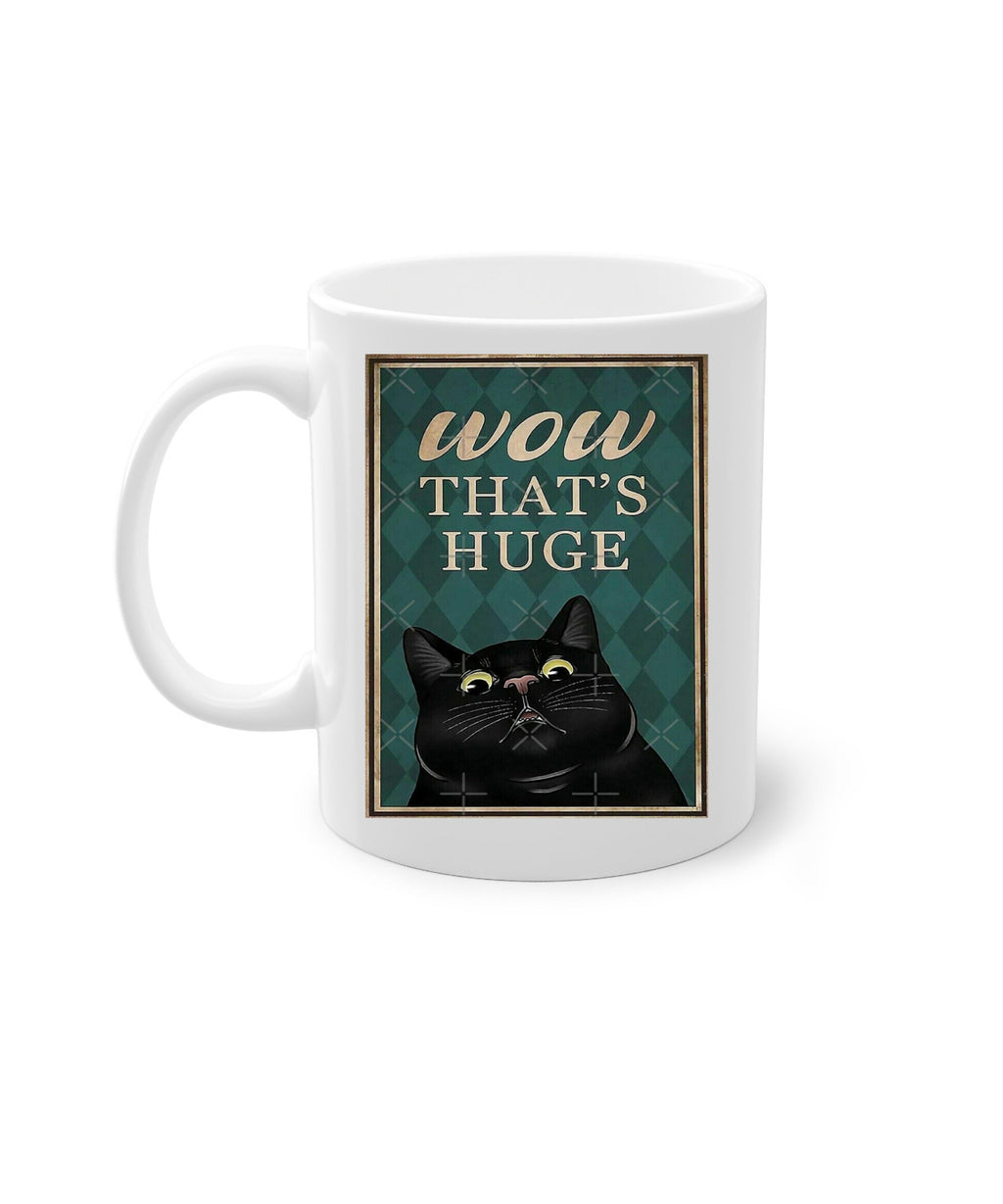 wow thats huge funny black cat mug  ,retro black cat ,funny cat painting ,Black Cat coffee, cat lover Gifts ,gift for cat owner