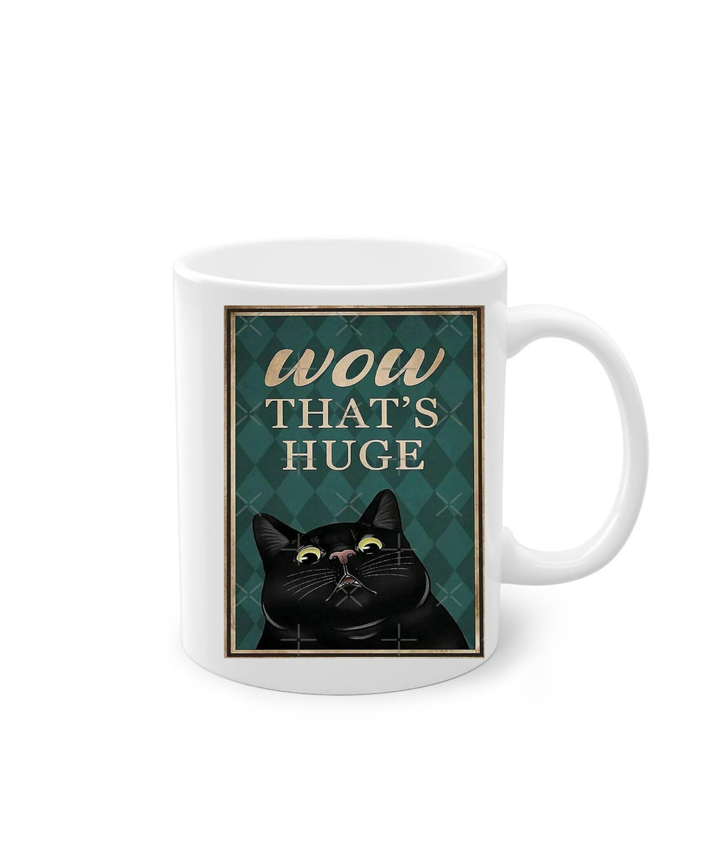 wow thats huge funny black cat mug  ,retro black cat ,funny cat painting ,Black Cat coffee, cat lover Gifts ,gift for cat owner