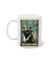 thats what i do i fly and i know things  , black tabby cat ,old painting tabby cat ,Black Cat coffee, cat lover Gifts ,gift for cat owner