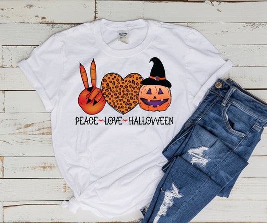Peace Love Pumpkin Shirt, Horrible T-Shirt, Halloween Pumpkin Outfit, Funny Skeleton Shirt, Halloween Gift for Family, Funny Halloween tee
