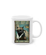 thats what i do i fly and i know things  , black tabby cat ,old painting tabby cat ,Black Cat coffee, cat lover Gifts ,gift for cat owner