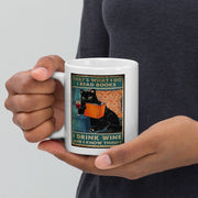 thats what i do i read books i drink wine and i know things ,retro black cat ,black cat drinking wine Black Cat coffee, cat lover Gifts