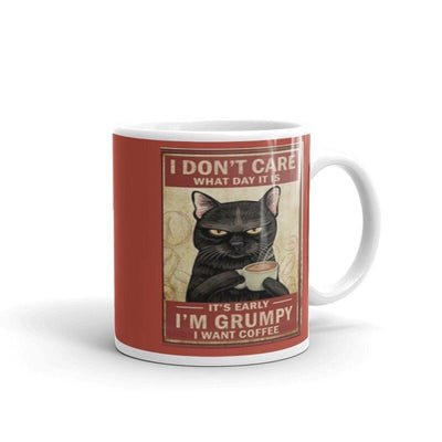 i dont care what day it is i want coffee , black cat drinking coffee,grumpy black cat , black cat mug  ,,Black Cat coffee, cat lover Gifts