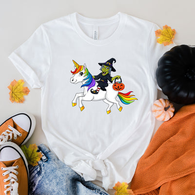 witch on a unicorn shirt,halloween unicorn  shirt, unicorn witch shirt ,pumpkin tshirt,  halloween costume, halloween gift