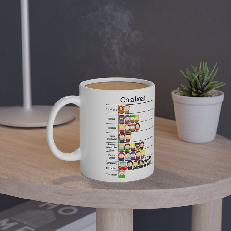 southpark  meme on a boat ,handmade southpark mug,southpark gifts,cartman mug,90s cartoon mug,southpark cup gift