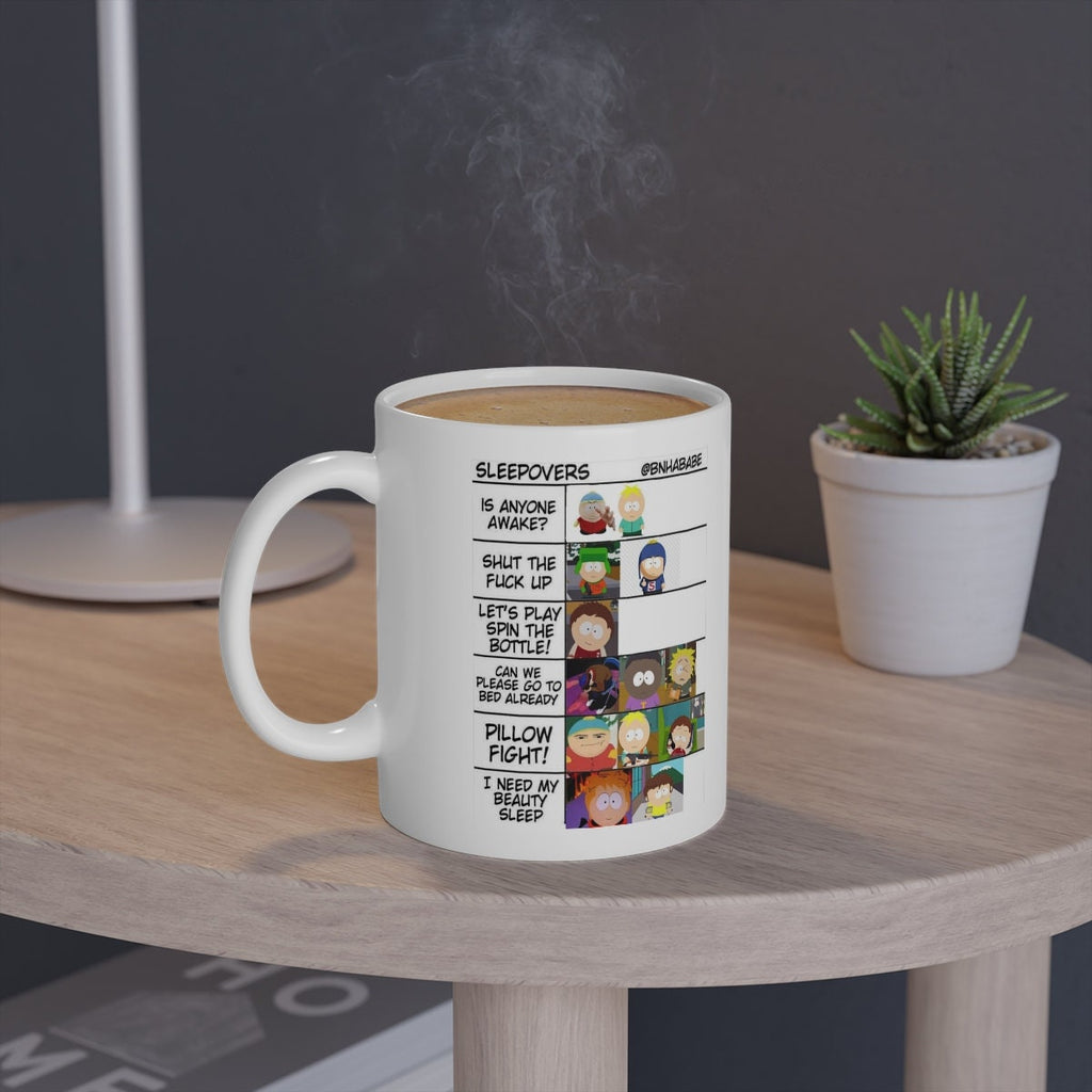 southpark sleepover  meme   ,handmade southpark mug,southpark gifts,cartman mug,90s cartoon mug,southpark cup gift