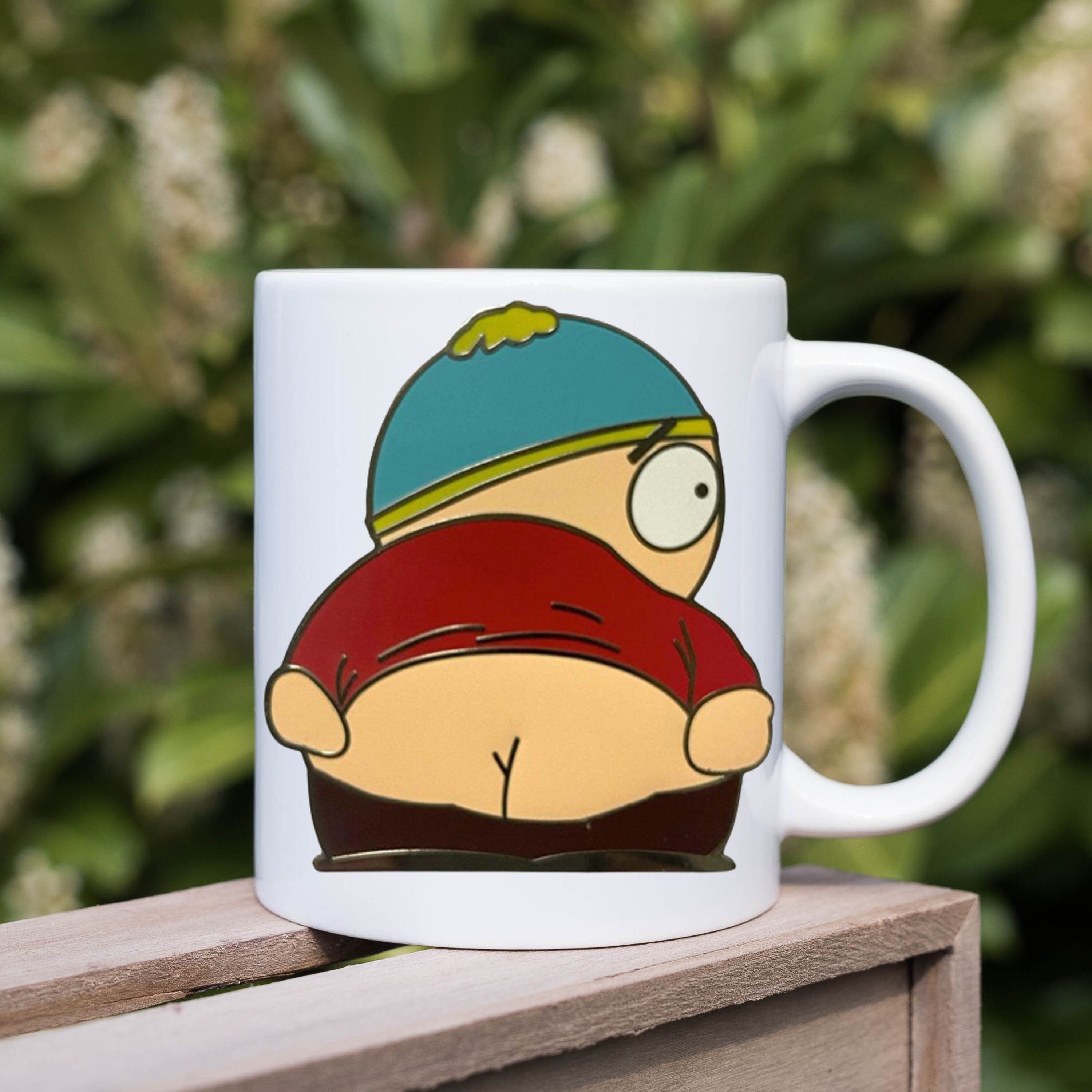 southpark eric cartman pulling a moonie ,,handmade southpark mug,southpark gifts,cartman mug,90s cartoon mug,coffee mug gifts