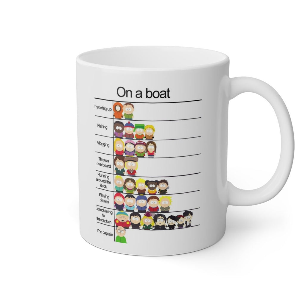 southpark  meme on a boat ,handmade southpark mug,southpark gifts,cartman mug,90s cartoon mug,southpark cup gift