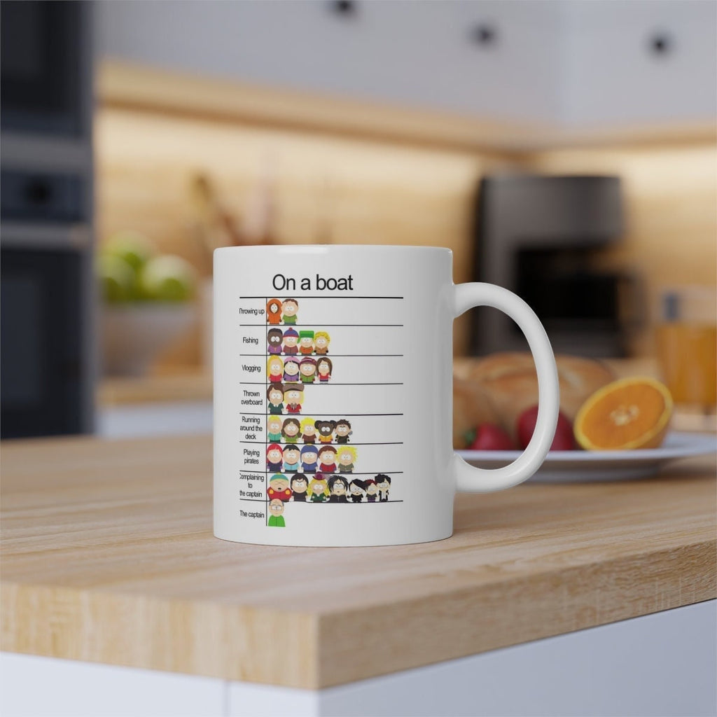 southpark  meme on a boat ,handmade southpark mug,southpark gifts,cartman mug,90s cartoon mug,southpark cup gift