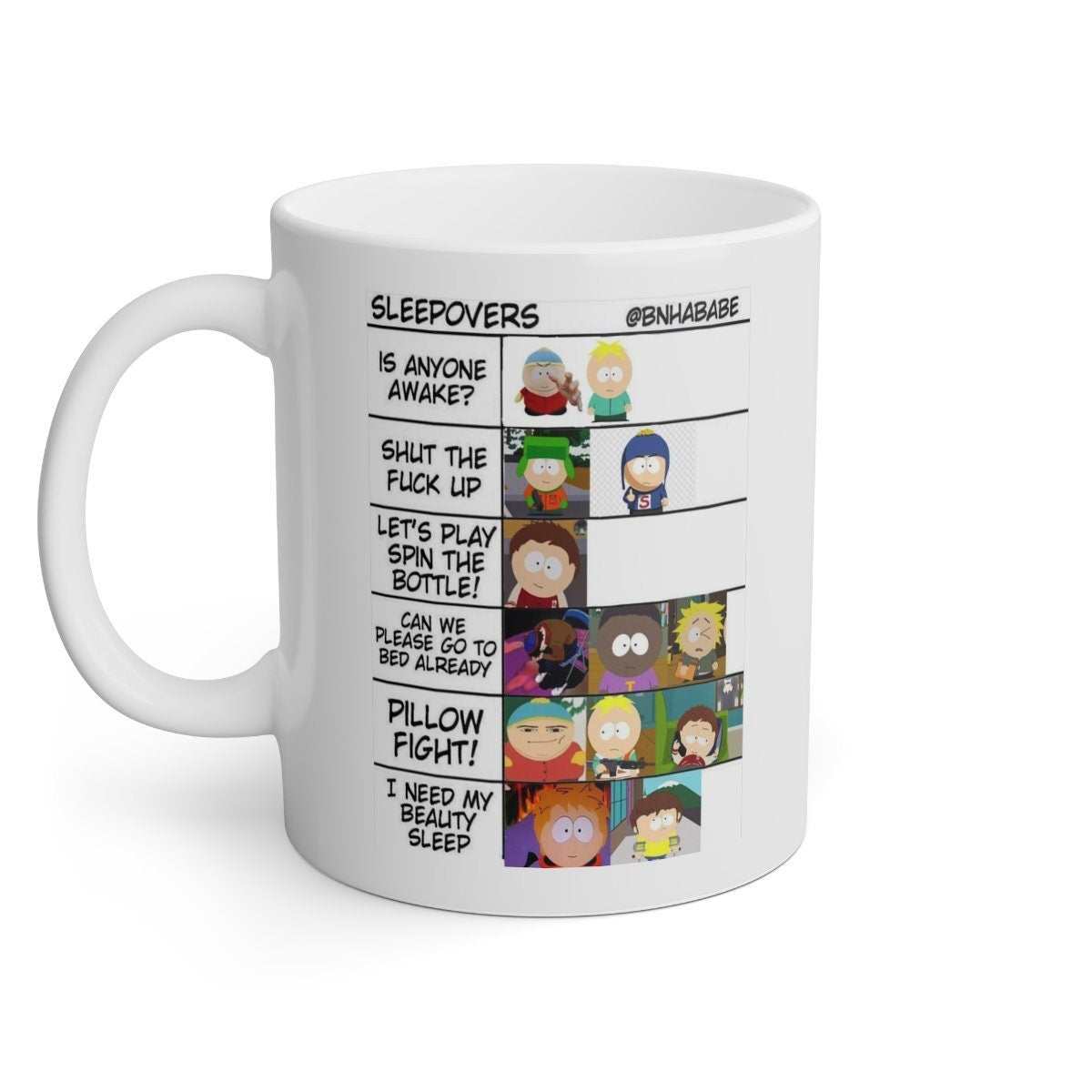 southpark sleepover  meme   ,handmade southpark mug,southpark gifts,cartman mug,90s cartoon mug,southpark cup gift