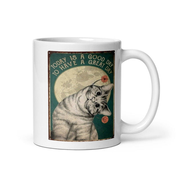 tabby cat 11oz coffee mug ,today is  a good day to have a day tabby Cat coffee, cat lover Gifts ,gift for cat owner