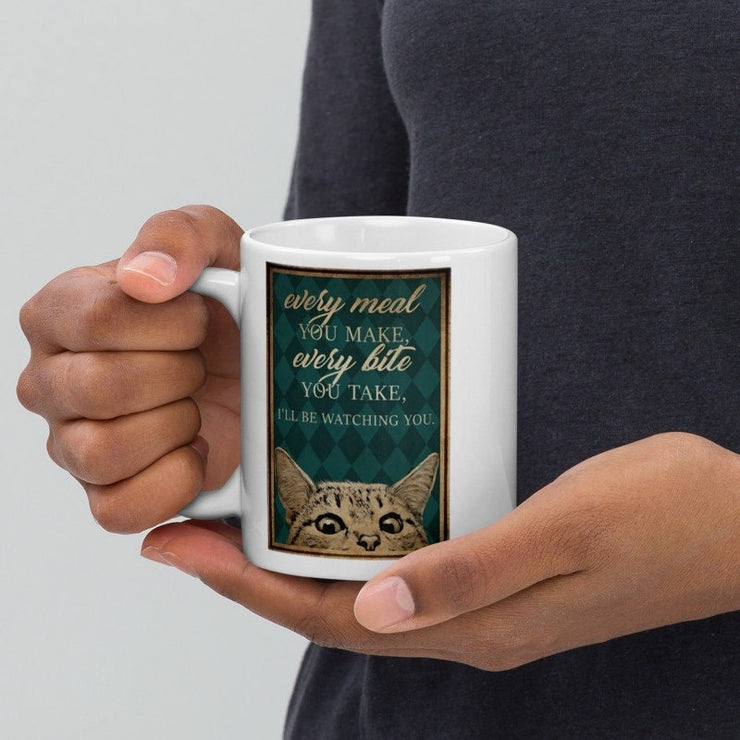 every meal you make every bite you take ill  be watching you, tabby cat 11oz coffee mug ,  tabby cat lover Gifts ,gift for cat owner