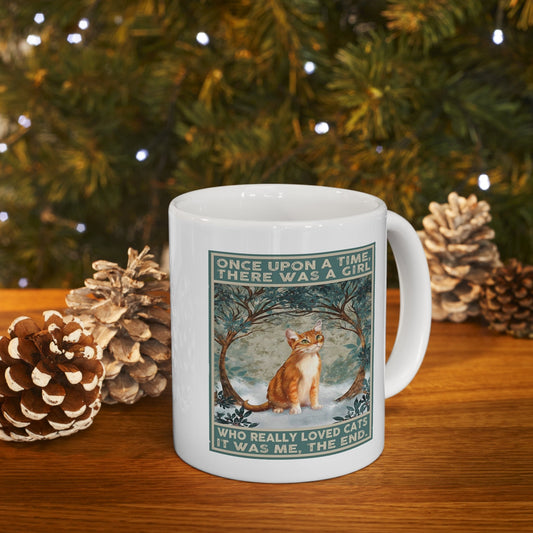 once upon a time there was a cat ,tabby cat 11oz coffee mug  tabby Cat coffee, cat lover Gifts ,gift for cat owner