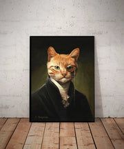 tabby cat with eye piece -poster ,tabby Cat Wall Art - tabby Cat Print -tabby Cat Artwork - Home Decor
