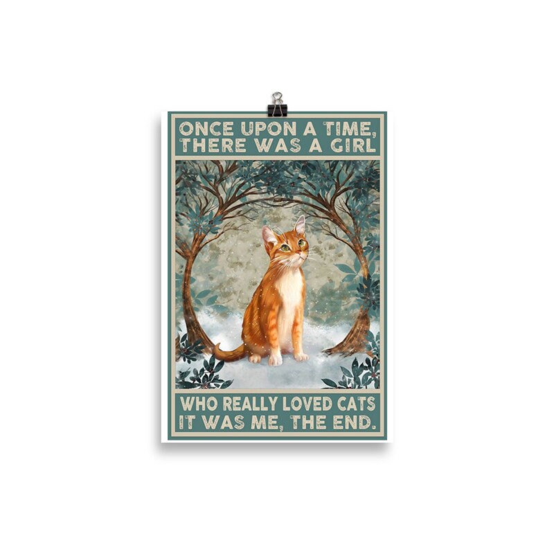 once upon a time there was a girl who liked cats. cat-poster , Black Cat Wall Art - Black Cat Print -Black Cat Artwork - Home Decor