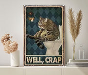 well crap tabby cat poster , Black Cat Wall Art - Black Cat Print - -Black Cat Artwork - Home Decor