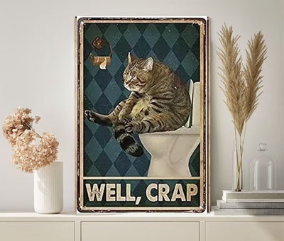 well crap tabby cat poster , Black Cat Wall Art - Black Cat Print - -Black Cat Artwork - Home Decor