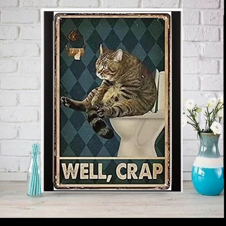 well crap tabby cat poster , Black Cat Wall Art - Black Cat Print - -Black Cat Artwork - Home Decor