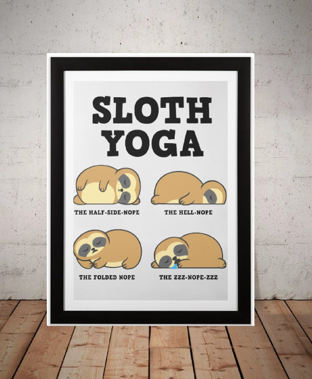 sloth Yoga , Yoga gift, yoga wall art , yoga art lovers  , Namaskar, Yoga Print, Gift for yoga teachers,