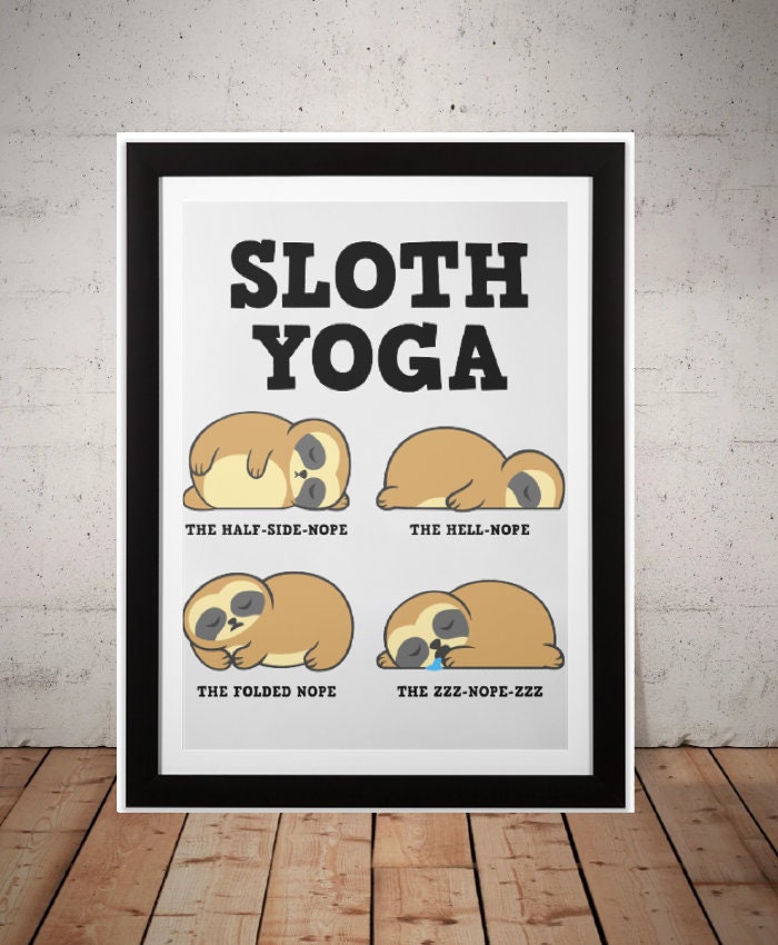 sloth Yoga , Yoga gift, yoga wall art , yoga art lovers  , Namaskar, Yoga Print, Gift for yoga teachers,