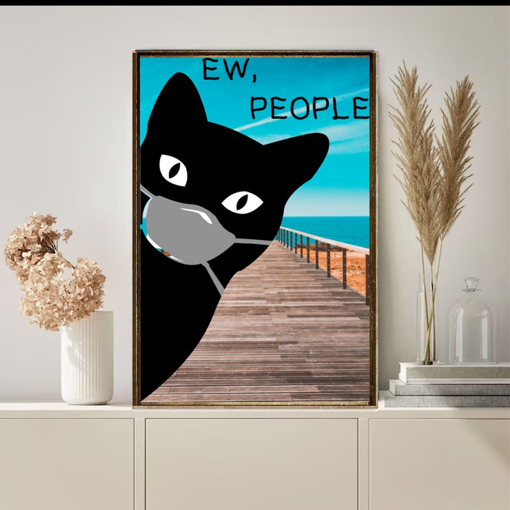 eww people  cat poster  , Black Cat Wall Art - Black Cat Print -Black Cat Artwork - Home Decor