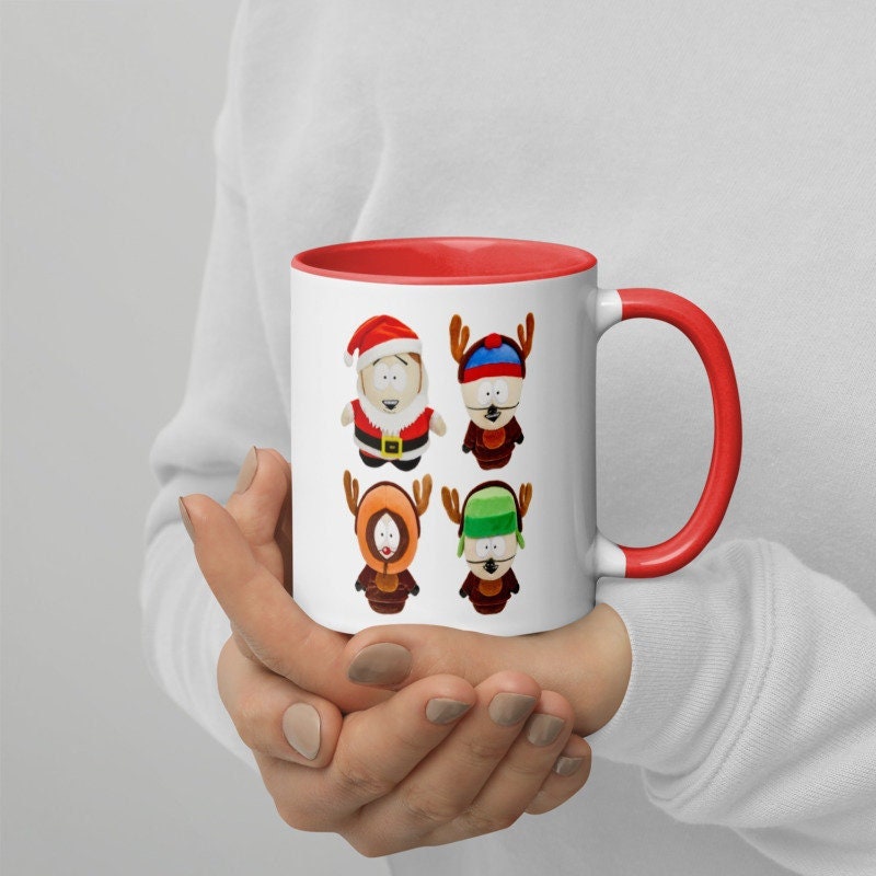 southpark characters christmas mug  , handmade ceramic southpark mug,90s animated cartoon,southpark gifts