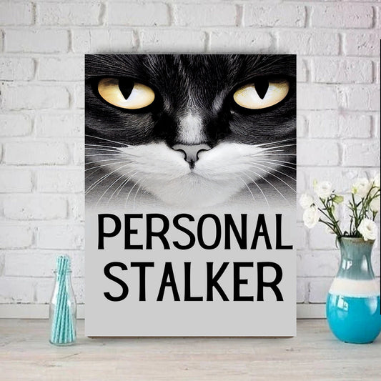 personal stalker black cat  poster , Black Cat Wall Art - Black Cat Print -Black Cat Artwork - Home Decor