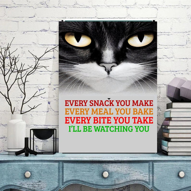 every meal you bake  ,black cat  poster , Black Cat Wall Art - Black Cat Print -Black Cat Artwork - Home Decor,gift for cat lovers