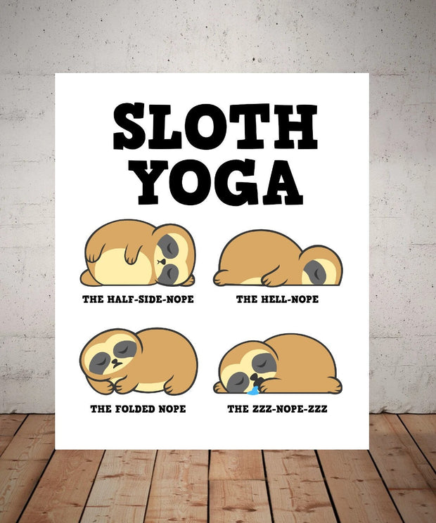 sloth Yoga , Yoga gift, yoga wall art , yoga art lovers  , Namaskar, Yoga Print, Gift for yoga teachers,