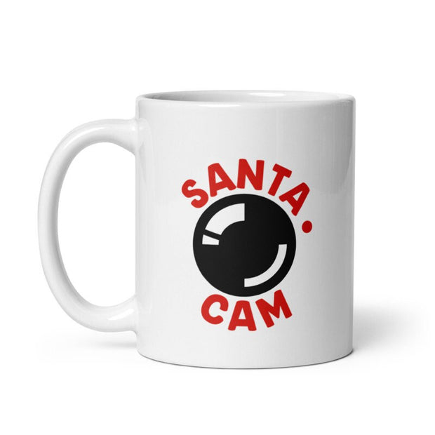 santa cam, 11oz  ceramic Christmas  mug , Christmas hot chocolate  mug gift , winter mug, holiday mug, gifts for her