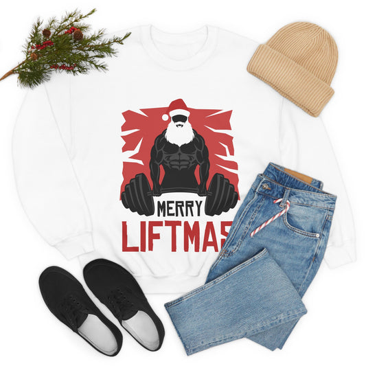 Merry Liftmas Christmas Jumper Sweater, Funny Ugly  sweater Weightlifter Gym Fit
