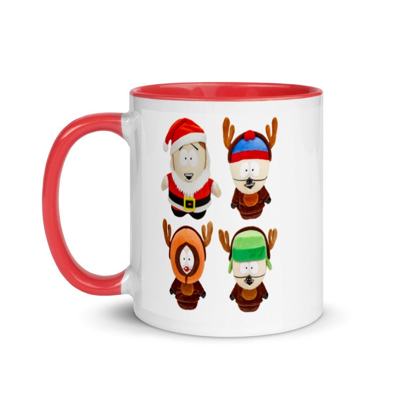southpark characters christmas mug  , handmade ceramic southpark mug,90s animated cartoon,southpark gifts
