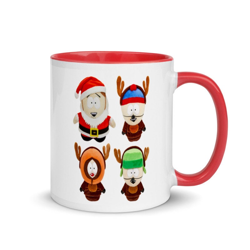 southpark characters christmas mug  , handmade ceramic southpark mug,90s animated cartoon,southpark gifts