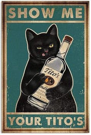 show me your titos  ,Art -black Cat Print -black Cat Artwork - Home Decor