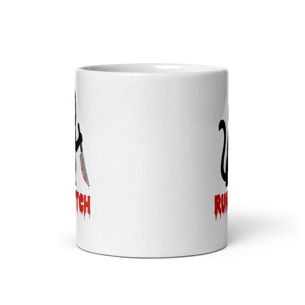 run bitch black cat coffee mug