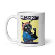 we can do it  ,retro black cat ,Black Cat coffee, cat lover Gifts ,gift for cat owner