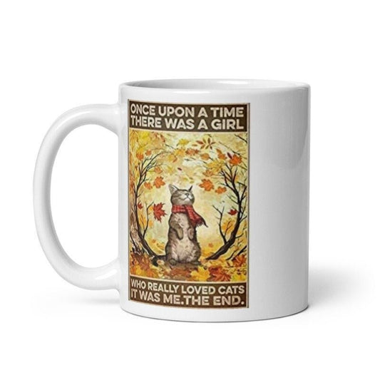 once upon a time there was a girl who loved cats  ,110z ceramic mu g, black cat  coffee mug ,cat lover Gifts ,gift for cat owner