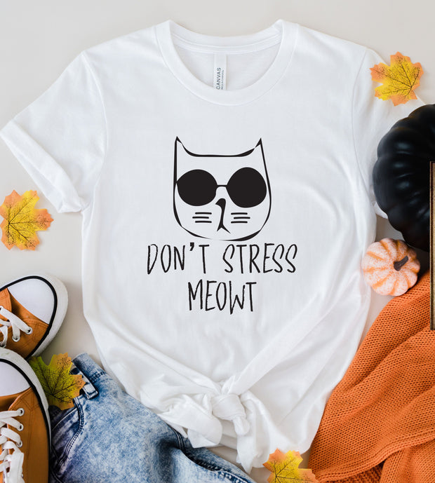 dont stress meowt   Black Cat T-Shirt, Black Cat Gifts, Cat Mom, Cat T Shirt