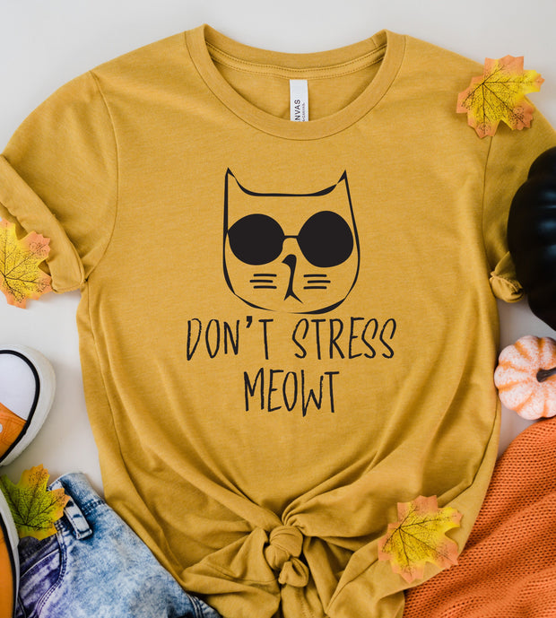 dont stress meowt   Black Cat T-Shirt, Black Cat Gifts, Cat Mom, Cat T Shirt