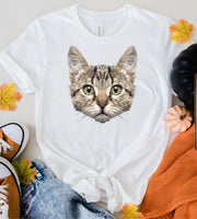 tabby cat pixel  t shirt   , tabby  cat shirt  ,tabby  Cat , cat lover Gifts ,gift for cat owner