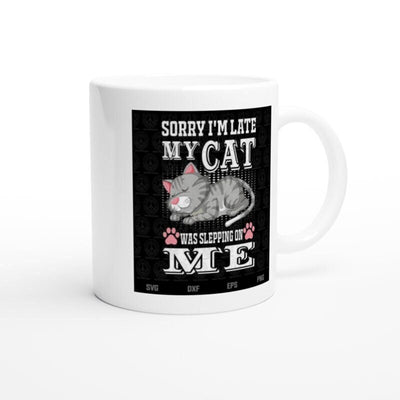 sorry my iam late my cat was sittin on me ,retro black cat,,Black Cat coffee, cat lover Gifts ,gift for cat owner
