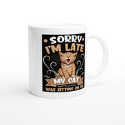 sorry iam late my cat was sitting on me ,tabby cat coffee mug,tabby Cat , cat lover Gifts