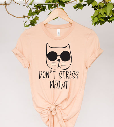 dont stress meowt   Black Cat T-Shirt, Black Cat Gifts, Cat Mom, Cat T Shirt