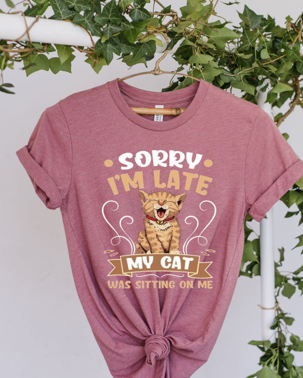 sorry my iam late my cat was sittin on me ,retro tabby cat,tabby  Cat shirt