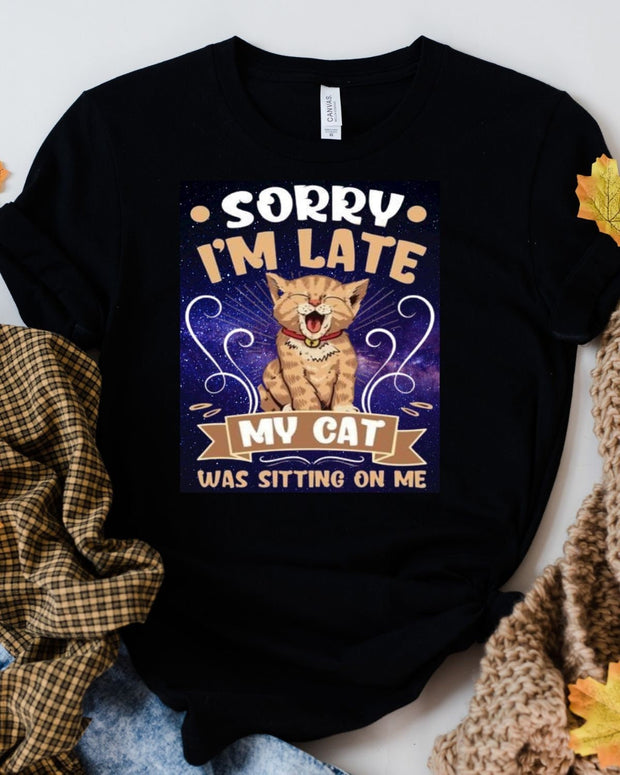 sorry my iam late my cat was sittin on me ,retro tabby cat,tabby  Cat shirt