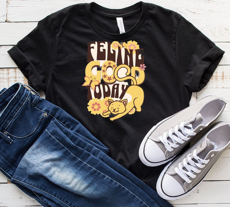 feline good today cat shirt ,retro cat shirt ,  Cat shirt,gift for cat lovers